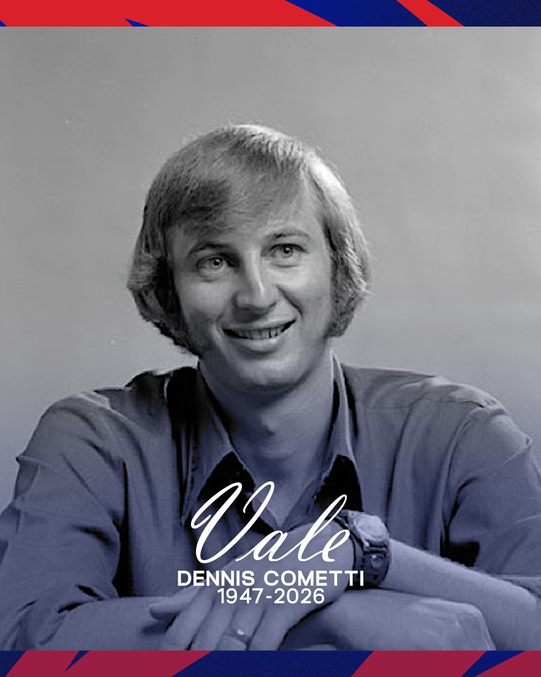 It is with great sadness that we announce the passing of Dennis Cometti, a beloved and dedicated member of the West Perth Football Club family. Dennis passed away, leaving behind a legacy of passion, commitment, and professionalism that will never be forgotten.Dennis played 38 games and kicked 70 goals across five seasons for WPFC from 1967–1971.His standout year came in 1968, when he dominated up forward with 63 goals from 20 games under club legend and coach Polly Farmer.While his on-field contribution was significant, Dennis became synonymous with Australian rules football through his remarkable broadcasting career. His wit, timing and iconic commentary elevated the game, etching his voice into AFL history with countless unforgettable calls across generations.Dennis Cometti’s memory will forever live on in the hearts of all who knew him. He was more than just a footballer—he was a mentor, a leader, and a dear friend to many. His professionalism and dedication to West Perth will be sorely missed, and he will always be remembered as a cherished member of the West Perth family.Full obituary for Dennis Cometti via link in bio.